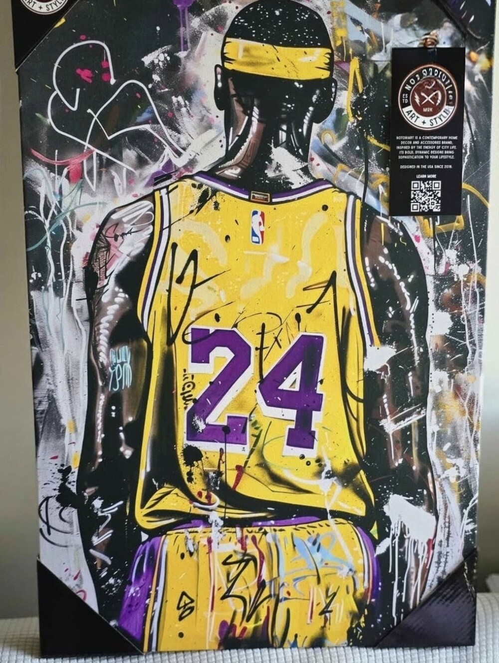 NotoriArt Urban Print Kobe Bryant #24 La Lakers Graffiti Street Art Canvas